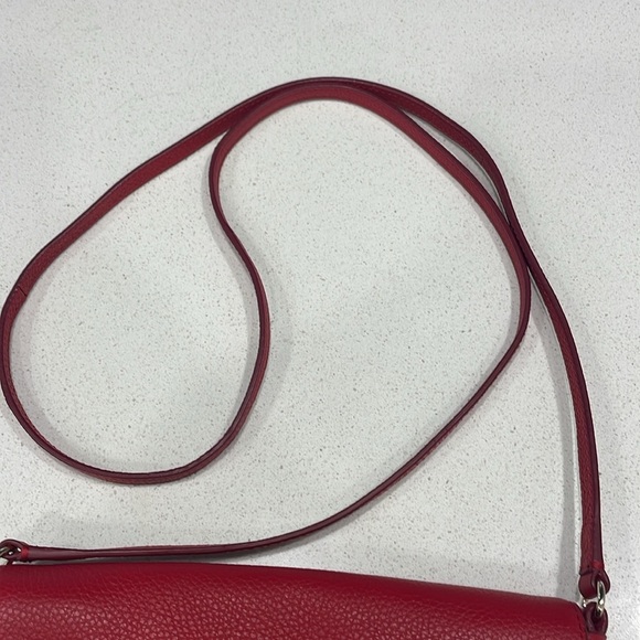 Coach Liv Pouch Red Leather Crossbody Bag - Picture 6 of 15